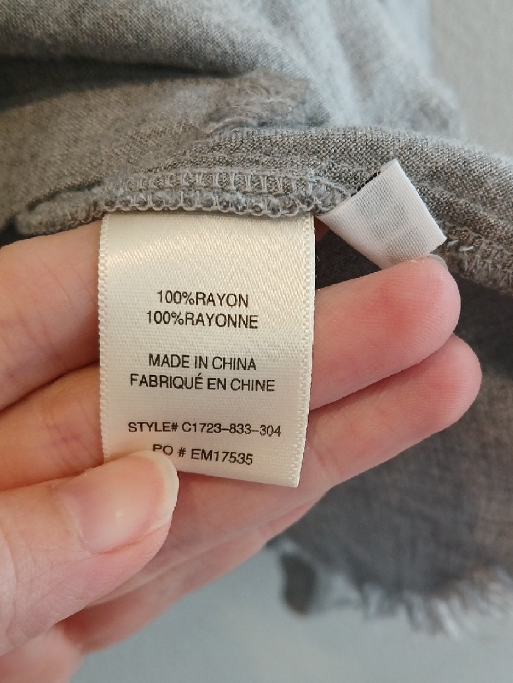 Cloth And Stone Anthropologie Medium Light Gray Button-Down Ruffle Hem Linen Top - Picture 4 of 5